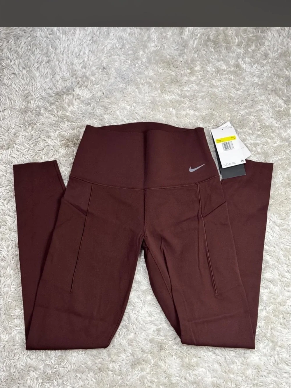 Nike Brown Burgundy High-Rise Pocket Training Leggings